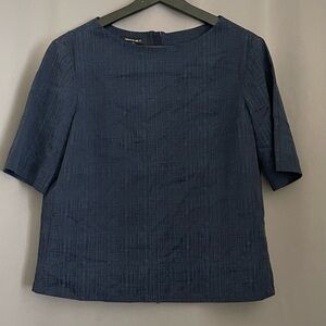Lafayette 148 Top Blouse Size 8 short sleeve